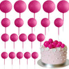 A collection of 20 pink ball cake toppers on sticks.