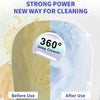 A comparison showing a pumice stone cleaning stick used for deep cleaning before and after use.