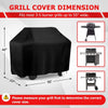 Dimensiones de la cubierta para parrilla negra, apta para parrillas de 3 a 5 quemadores de hasta 139 cm de ancho.