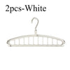 A white foldable multi-hole space-saving laundry drying rack with a hook.