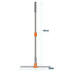 A silicone squeegee broom with an aluminum handle shown vertically, highlighting its 100cm length and 50cm cleaning surface.