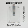 Klares Acryl-Fotoclip mit Metallvisor, Maße 12x8 cm.