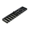 Black multi-slot hanging belt and tie organizer for closets