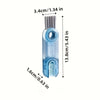 Klares blaues 3-in-1-Tee- oder Trinkbecher-Pinsel zum Reinigen von Flaschen und Thermoskannen.