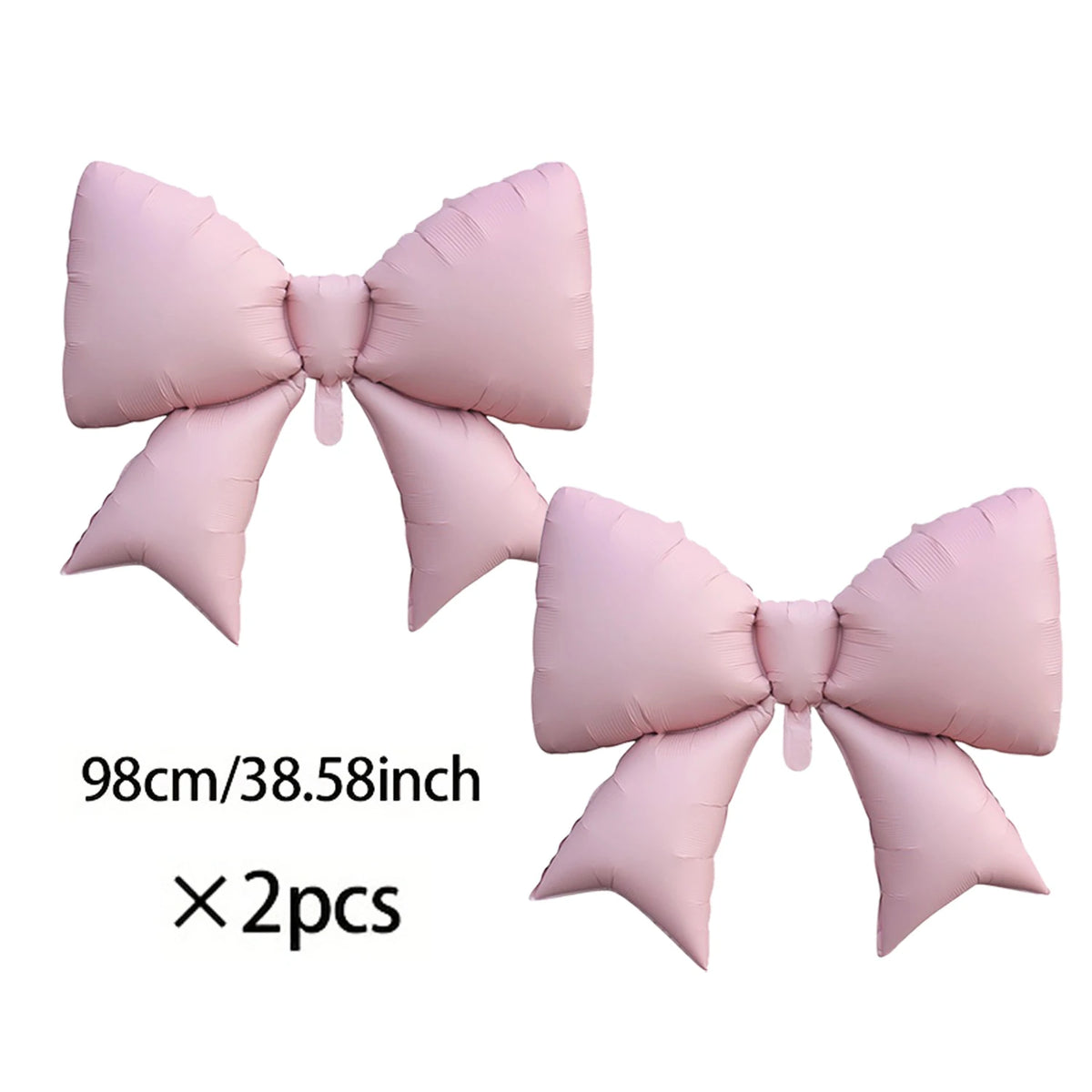 A set of two pink balloon bow decorations for a birthday banner