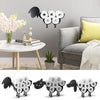 Black and white novelty animal toilet paper holder and storage rack set