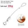 Stainless steel wire rope hanging kit with a 1.5mm diameter and 2.5m length, featuring a button for adjustment.