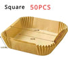 Quadratische Einweg-Fritteusen-Liner in Beige, Maße 20x16x4,5 cm