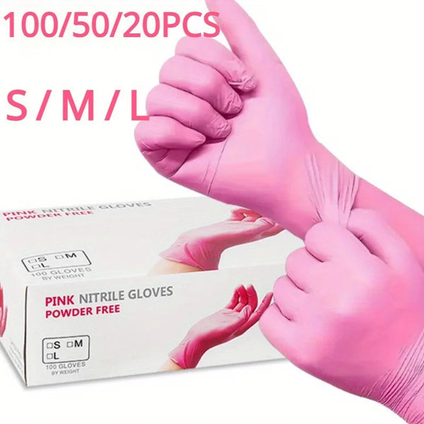 Durable Pink Nitrile Cleaning Gloves