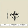 A black metal cross design shown with a vertical scale indicating 12 inches or 30 cm in height.