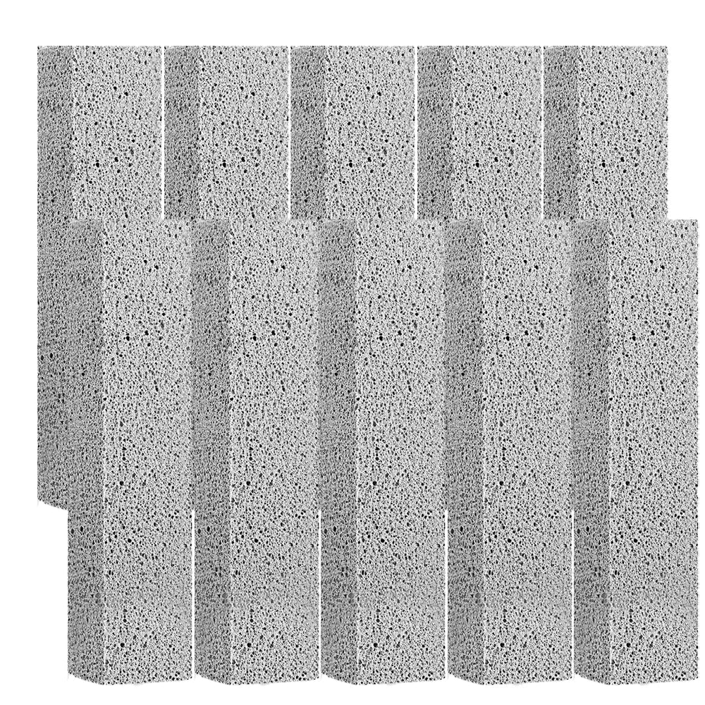 A set of natural pumice stone cleaning sticks arranged in a grid pattern.