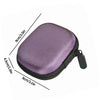 A purple portable peptide storage case shown with dimensions 9cm x 4.5cm and a black zipper.