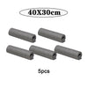 Five rolls of gray microfiber glass cleaning cloths, measuring 40x30cm each.