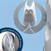 A close-up view of a portable shoe washing mesh bag designed for round doors.