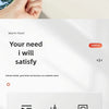 A hand is shown interacting with a product interface displaying features like invisible storage, telescopic design, and stron