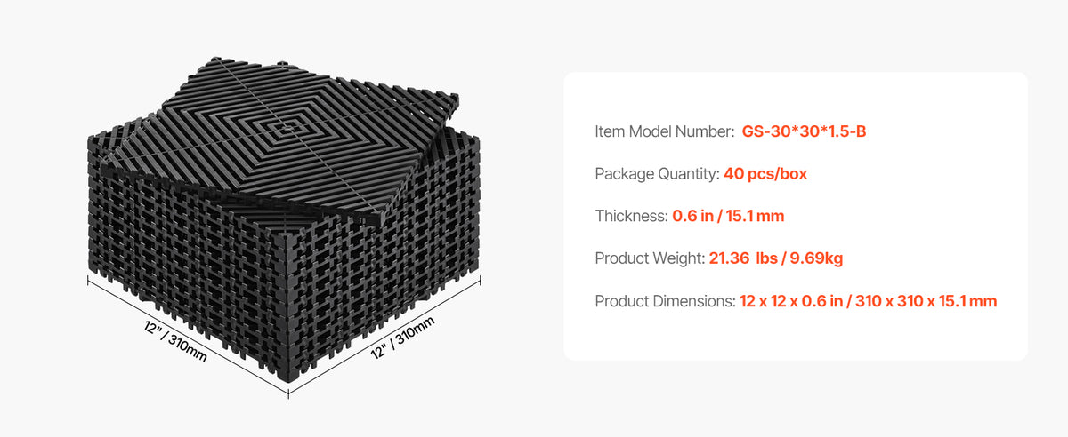 A black interlocking drainage mat with a diamond pattern shown from above.